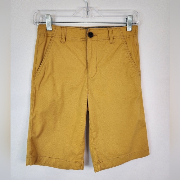 NWT OshKosh Bgosh Boys Dusty Yellow  Kahki Shorts Adjustable Waist Band, sz 10 - Picture 1 of 7